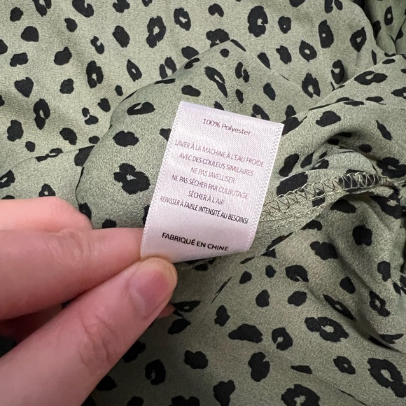 Lush Animal Print Blouse - Sage Black - Picture 6 of 8